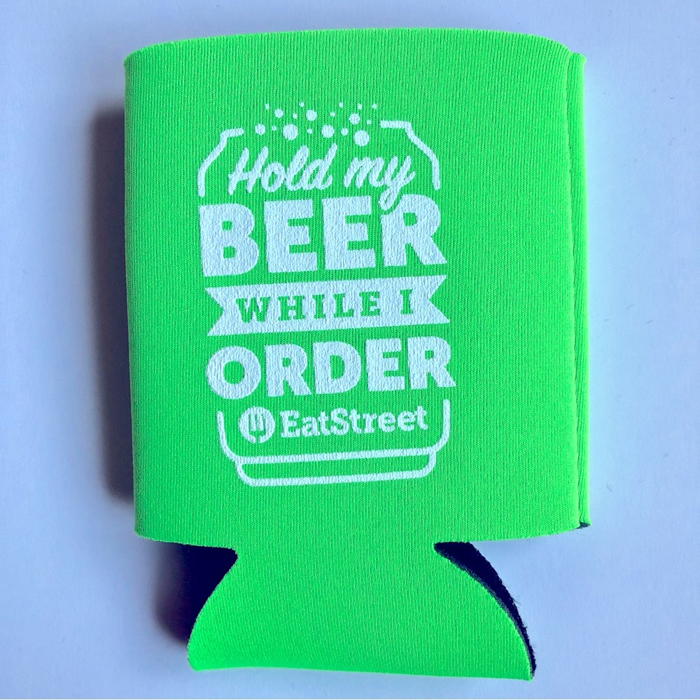 3/$10 NEW Beer Koozie HOLD MY BEER WHILE I ORDER Foam Holder Green